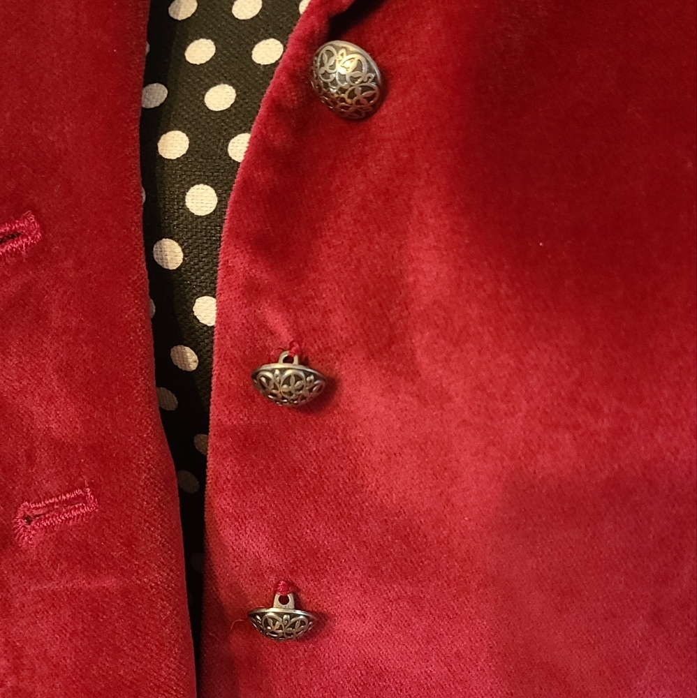 Talbot Petites Burgundy Velvet Looking Jacket - Picture 8 of 12